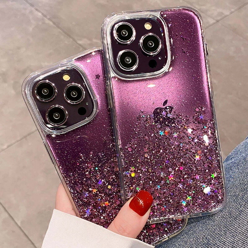 For iPhone 17 16 15 14 13 12 11 Pro Max 8 7 Bling Glitter Shockproof Case Cover - Image 2 of 4