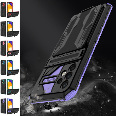 For Samsung Galaxy A54 A32 A25 A16 Armor Kickstand Card Holder Rugged Phone Case