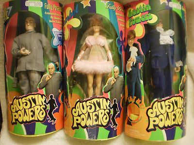 Vintage Austin Powers, Dr. Evil, & Fembot 9'' Collectible Poseable Talking Dolls