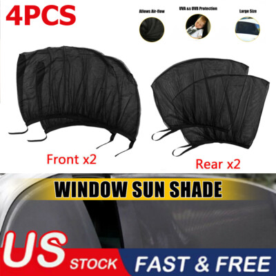 4PCS Car Side Window Sun Shade Cover Visor Mesh Shield UV Block Sunshade screen