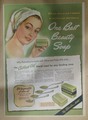 Palmolive Soap Ad: One Best Beauty Soap ! from 1940's Size: 11 x 15 inches
