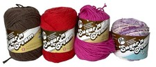 4-Sugar 'n Cream Cotton Yarn Scrub Off Pretty Purple Red Hot Pink Warm Brown