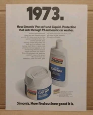 Vintage 1973 Print Ad ~ SIMONIZ Car Wax ~ Pre-Soft & Liquid ~ 8"x11"