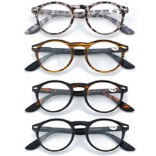 Vintage Reading Glasses Spring Hinges Round Retro Men Women Readers 1.0 3.5 NEW
