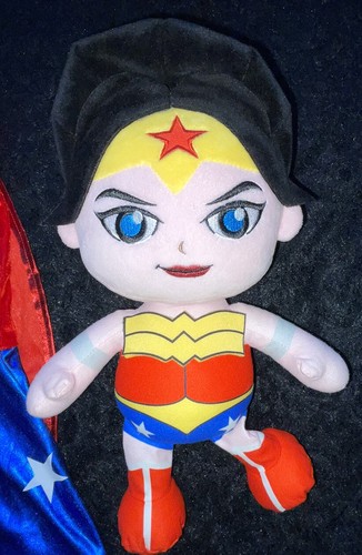 GIRLS AGE 24-36 MONTHS WONDER WOMAN DRESS WITH 14 INCH PLUSH SOFT TOY - Picture 3 of 4