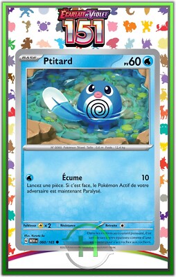 Ptitard - EV3.5:151 - 060/165 - Französische Pokemon Karte Neu