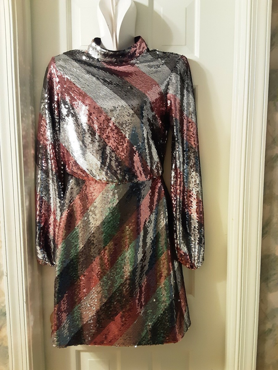 ted baker pink sequin dress ted baker sequin dress Jadeaa Sequinned Long Sleeve Midi Dress Natural