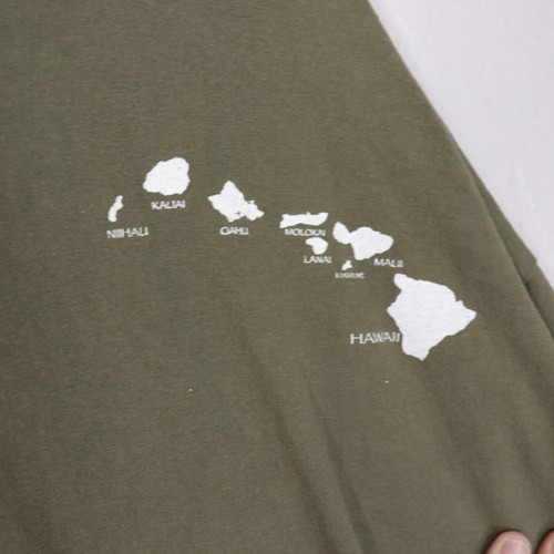 Hawaii Sacred Waters Wai Kapu Tshirt Men XXL Army Green Crew Short Sleeve - Picture 4 of 12