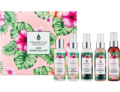 Flora & Curl Botanical Haircare Hydrated Curls Shampoo Condition Mask Mist Foam