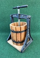 Vintage Fruit Grape Wine Cider Press Cast Iron & Wood Antique