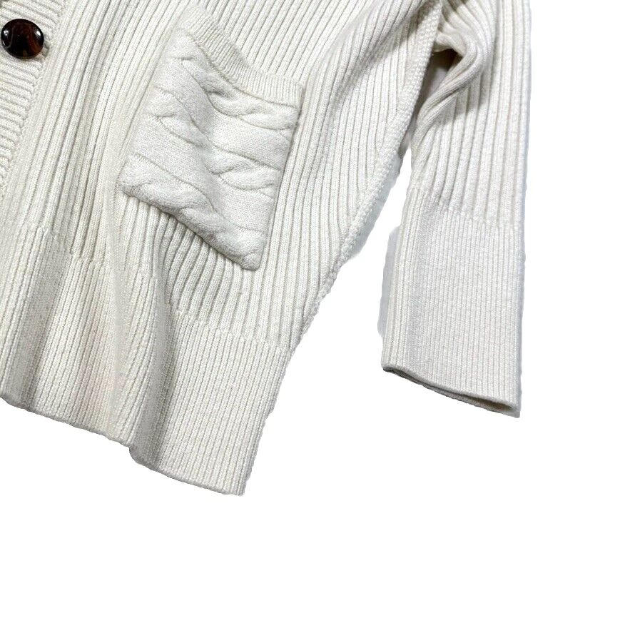 Osman Yousefzada Collective Ivory Oversize Cardigan Sweater Cream $485 Small - Image 4 of 4