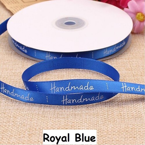 Satin Ribbon 10mm Printed "Handmade" 5Y DIY Sewing Labels Gift Wrapping 1387 LC - Picture 16 of 17