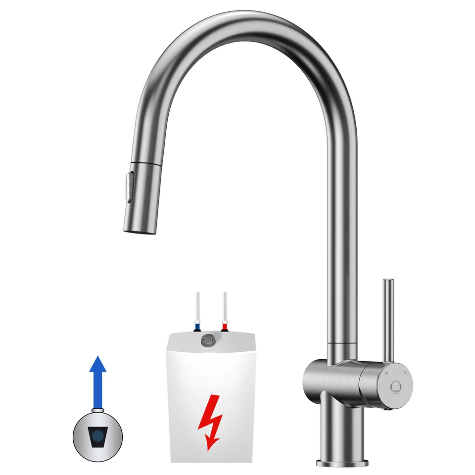 Niederdruck Küchenarmatur Ausziehbar Brause Wasserhahn Küche Mischbatterie - Bild 2 von 4