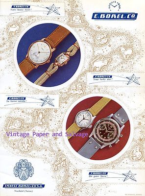 1945 Ernest Borel & Cie Watch Company Your Lucky Star Vintage 1940s Swiss Ad