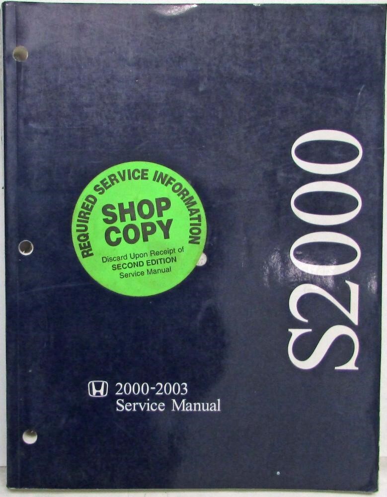 2000 2001 2002 2003 Honda S2000 Service Shop Repair Manual | eBay