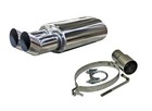 TWIN STAINLESS STEEL TIP PERFORMANCE EXHAUST MUFFLER BACK BOX LMO 003