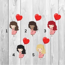 Valentine Girl Holding A Balloon Planner Stickers- Perfect For Any Planner