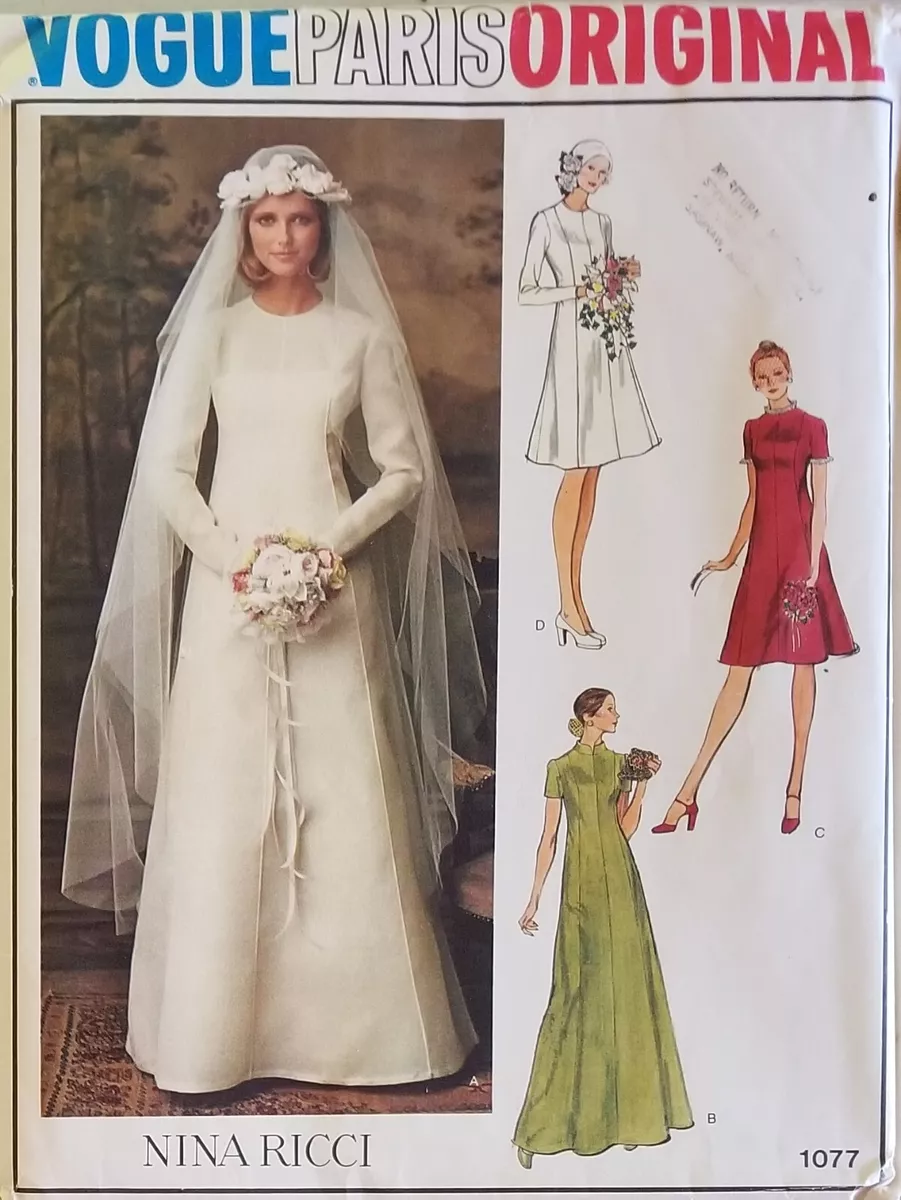 Vogue 1032 Bridal Original Wedding Dress Gown Pattern Sz 6 8 10 UC  Sleeveless | eBay