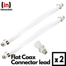 Flat Coax Cable Ribbon f Socket satellite Ideal for windows doors caravans - x2