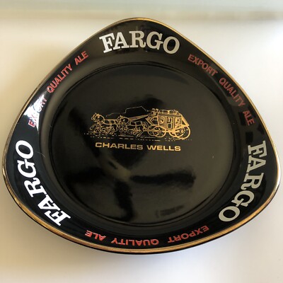 RARE Vintage Charles Wells Fargo Export Quality Ale Beer Ceramic Ashtray