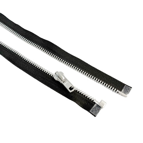 JN #8 Aluminum Metal Heavy Duty Separating Jacket Zipper Black 580JN, 5" - 36" - Picture 3 of 3