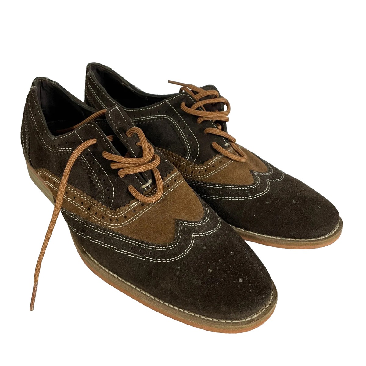 Giorgio Brutini Brown Two Tone Oxford Wingtip Lace up Shoe  display picture 2
