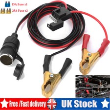 12V 24V Car Cigarette Lighter Socket To Battery Alligator Crocodile Clips w/Fuse