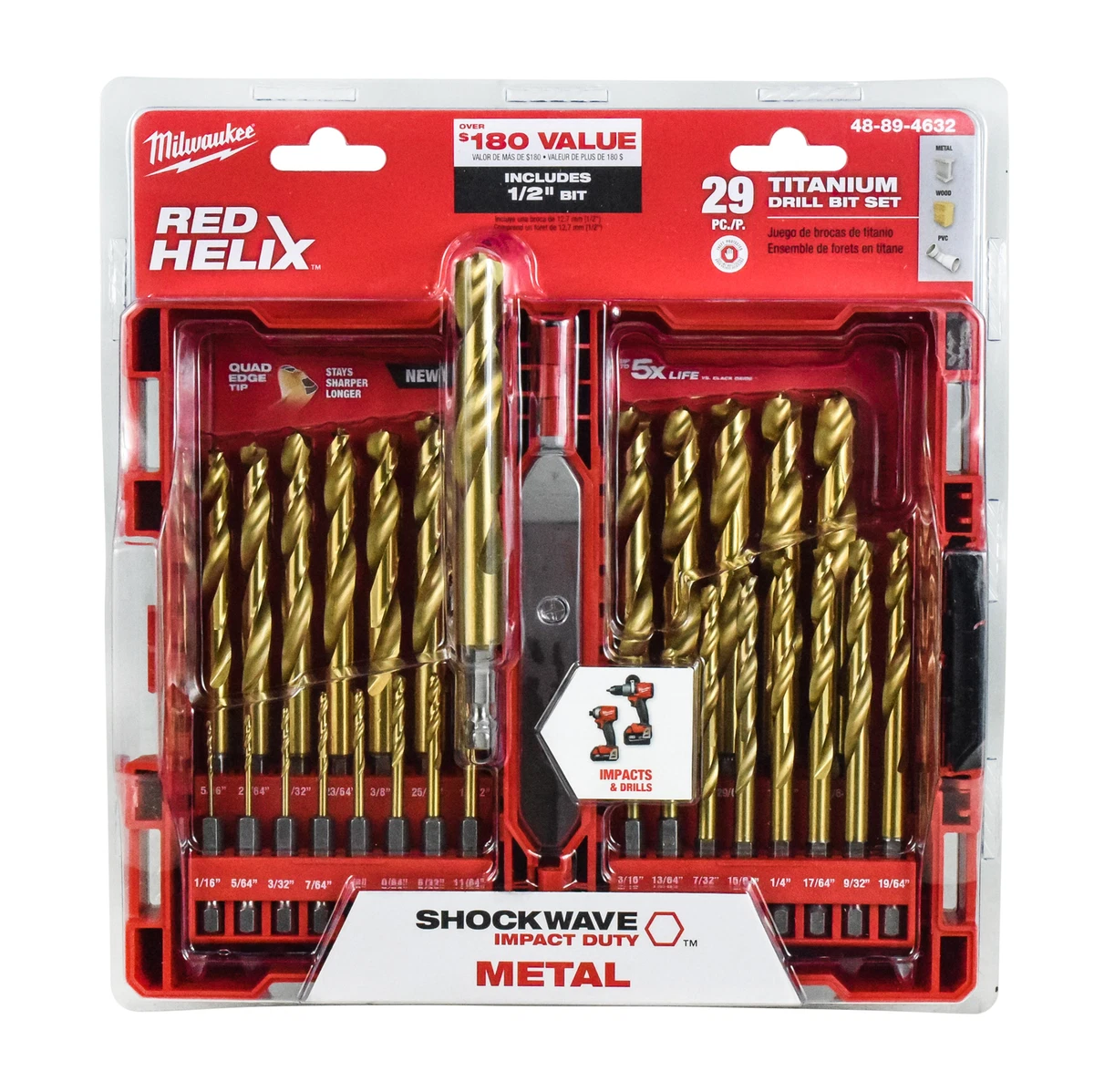 Milwaukee 48 89 4632 29 Piece Titanium Drill Bit Set