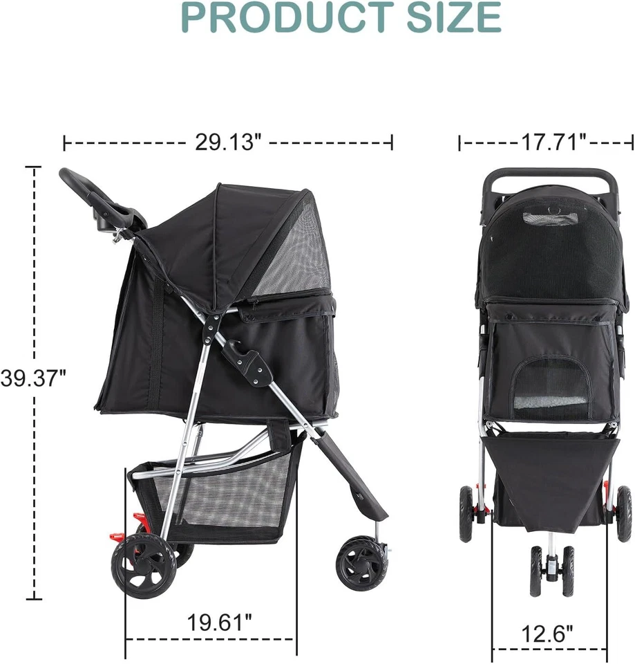 Pet Stroller for Dogs and Cats Foldable Lightweight Durable Small to Medium Pets - Image 2 of 4