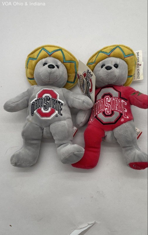 NCAA College Football Ohio State Plush Bear Lot Team Beans 2003 Fiesta Bowl 2pc