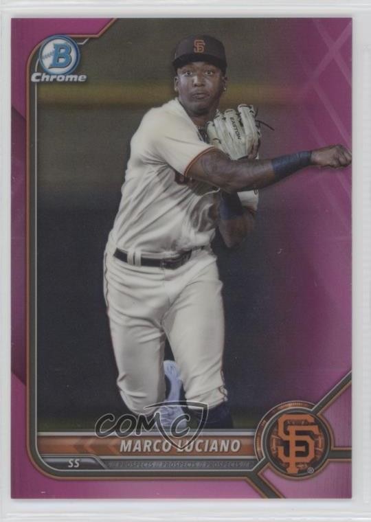 2022 Bowman Chrome Prospects Fuchsia Pink Vapor Refractor Marco Luciano 1q2l
