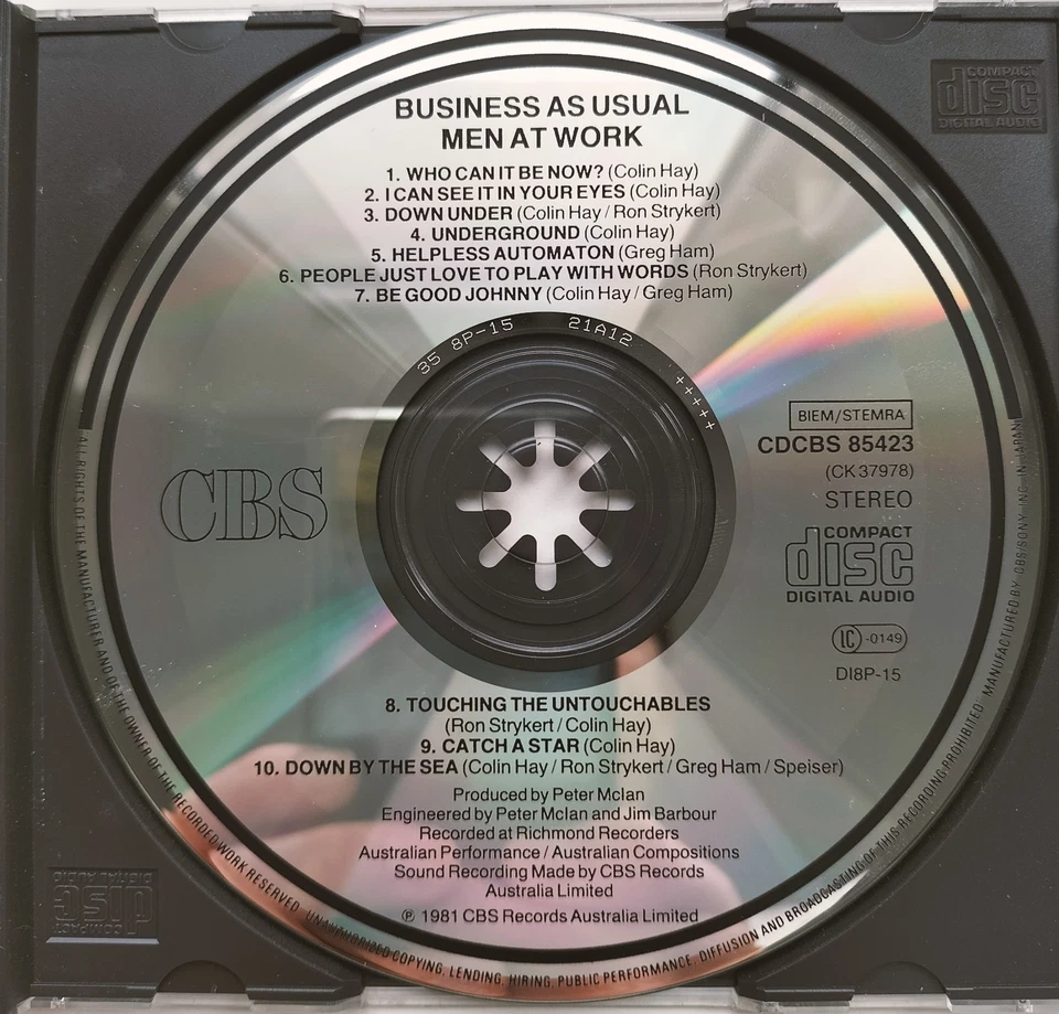 MEN AT WORK Business As Usual CD JAPAN 198? INXS Dire Straits Cold Chisel no OBI - Bild 2 von 4