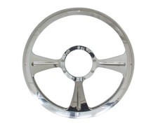 Billet Specialties Steering Wheel Gtx01 14 In Dia 2 In Dish 3-spoke Alum Each Billet Specialties Steering Wheel Gtx01 14 In Dia 2 In Dish 3-spoke Alum Each