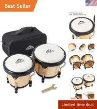 Portable 4" & 5" Bongo Drums - Tunable Wood & Metal - Ideal for Kids & Beginners