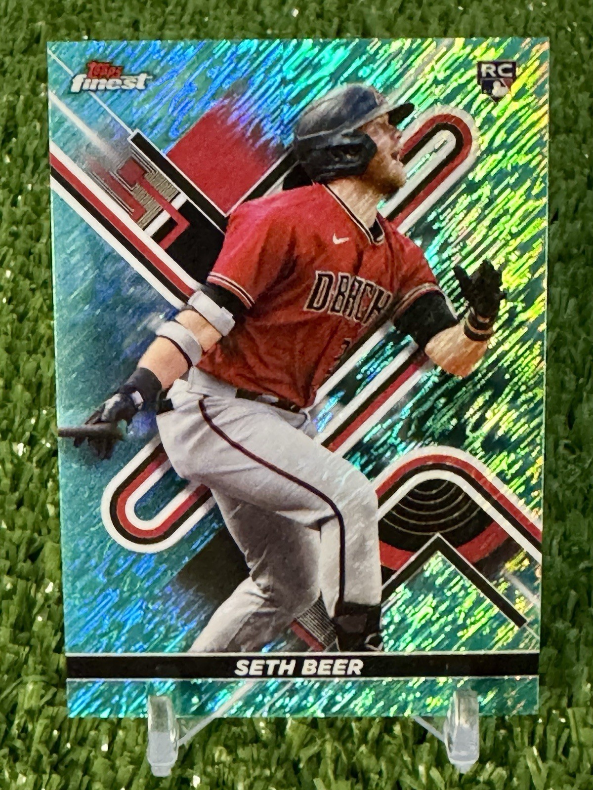 2022 Topps Finest #18 Seth Beer Aqua Shimmer Refractor /175 Rookie RC Arizona