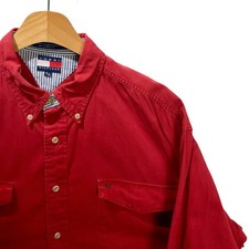 Tommy Hilfiger 90s Red Laurel Logo Shirt XL