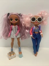 LOL Surprise OMG doll Lot Uptown girl W/glasses, Kitty K Cafe W/bag And Cup