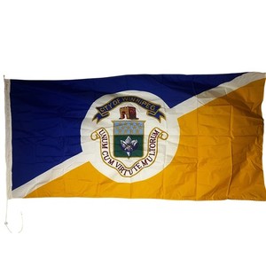 Vintage City of Winnipeg Flag Scyco Nylon Canada Blue Yellow Crest 34x70