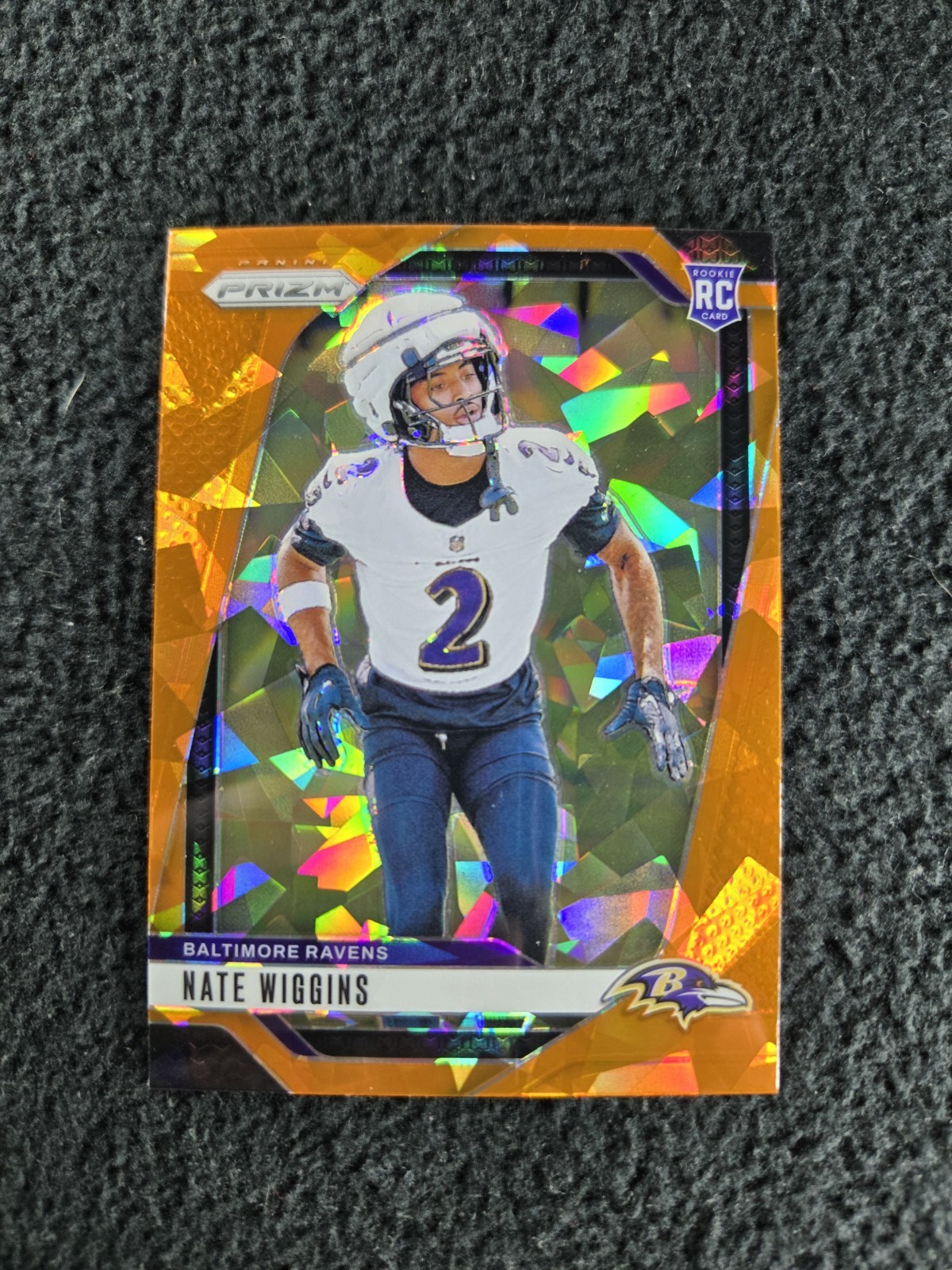 Nate Wiggins 2024 Panini Prizm #380 Orange Ice Rookie Baltimore Ravens NFL