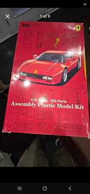 Fujimi Ferrari 288 GTO 1:16 Plastic Model Kit, 250 Parts, MPN 10163 Rare HTF