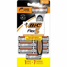 BIC Flex 5 Men's 5-Blade Refillable Razors 1 Handle 7 Cartridges