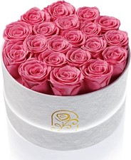 Gifts for Women Preserved Roses Flower Box, Luxury Velvet Box with 20 Roses, Pre