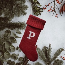 Target Wondershop Monogram Christmas Stocking Letter P Initial Red Knit Xmas