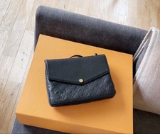 Louis Vuitton Monogram Leather Shoulder Bag Black with Dust Bag