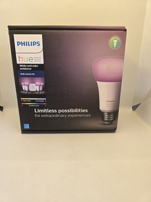Philips Hue White & Color Ambiance LED A19 60W Smart 4 Bulb Starter Kit - 471960