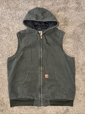 Carhartt Hunter Green Active Vest Mens 2XL Tall HTG 100121 235 Hooded Canvas