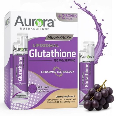 Aurora Nutrascience MegaPack Liposomal Glutathione  750 mg Liquid Supplement,...