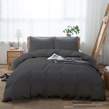 100 Cotton Oversized King plus 3 Piece Duvet Cover set 128x120 inch Breathab...