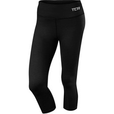 TCA Pro Performance Supreme Womens Running Tights Black 3/4 Capri Run Sports