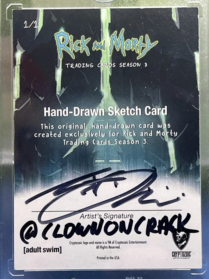 Rick & Morty Cryptozoic Season 3 Sketch Card Anthony Sciscioli 1/1 Puzzle Piece? - Image 3 of 4